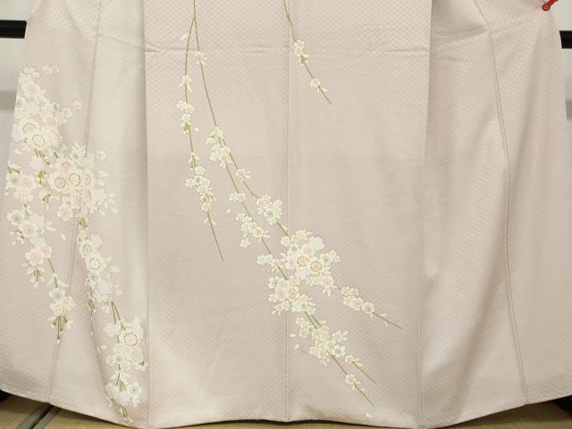 平和屋着物●訪問着　枝垂れ桜文　正絹　逸品　DABF1340ud
