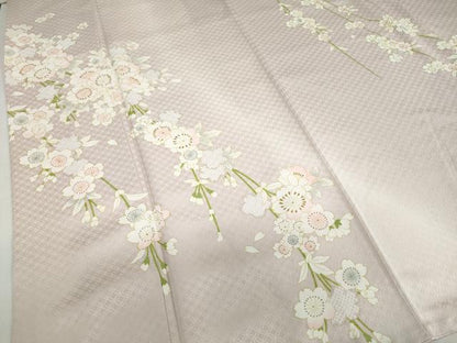 平和屋着物●訪問着　枝垂れ桜文　正絹　逸品　DABF1340ud