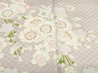 平和屋着物●訪問着　枝垂れ桜文　正絹　逸品　DABF1340ud