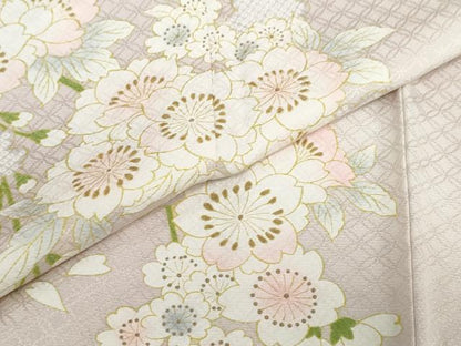 平和屋着物●訪問着　枝垂れ桜文　正絹　逸品　DABF1340ud