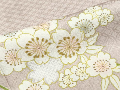 平和屋着物●訪問着　枝垂れ桜文　正絹　逸品　DABF1340ud