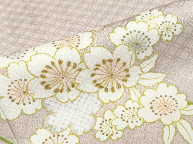 平和屋着物●訪問着　枝垂れ桜文　正絹　逸品　DABF1340ud