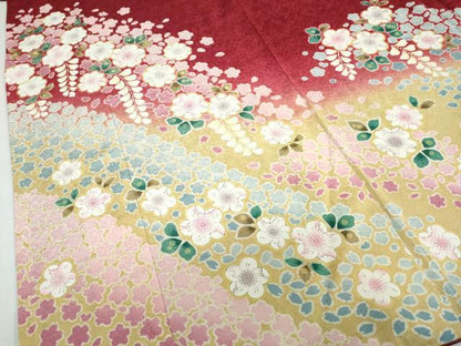 平和屋着物●豪華振袖　辻が花　暈し染め　正絹　逸品　DABF1341ud