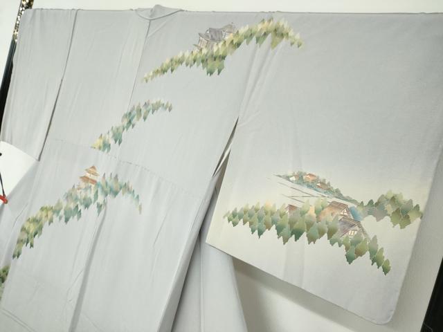 平和屋着物●十日町友禅作家　林静穂　訪問着　人物風景文　暈し染め　正絹　逸品　未使用　DABF1342ud