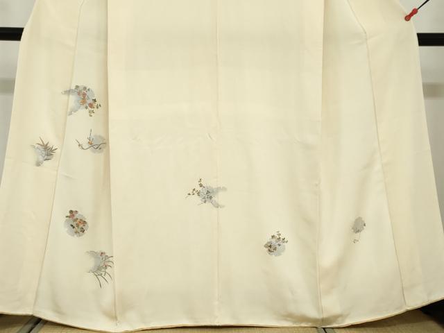 平和屋着物●訪問着　刺繍　雪輪草花文　金銀彩　正絹　逸品　DABF1347ud