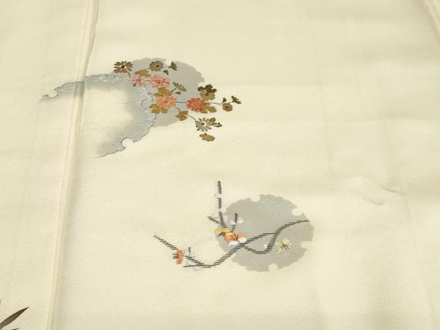 平和屋着物●訪問着　刺繍　雪輪草花文　金銀彩　正絹　逸品　DABF1347ud