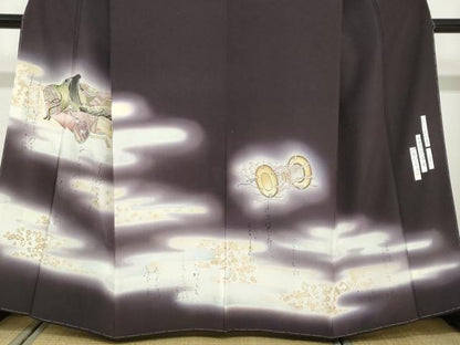 平和屋着物●友禅師・京の名工・伝統工芸士・樽本伊勢蔵　訪問着　女人文　詩歌　暈し染め　金銀彩　正絹　逸品　未使用　DABF1350ud
