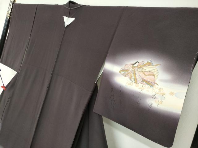 平和屋着物●友禅師・京の名工・伝統工芸士・樽本伊勢蔵　訪問着　女人文　詩歌　暈し染め　金銀彩　正絹　逸品　未使用　DABF1350ud