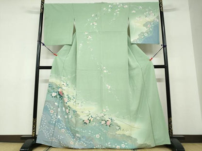 平和屋着物●訪問着　枝花文　金彩　正絹　逸品　DABF1361ud