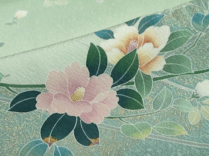 平和屋着物●訪問着　枝花文　金彩　正絹　逸品　DABF1361ud
