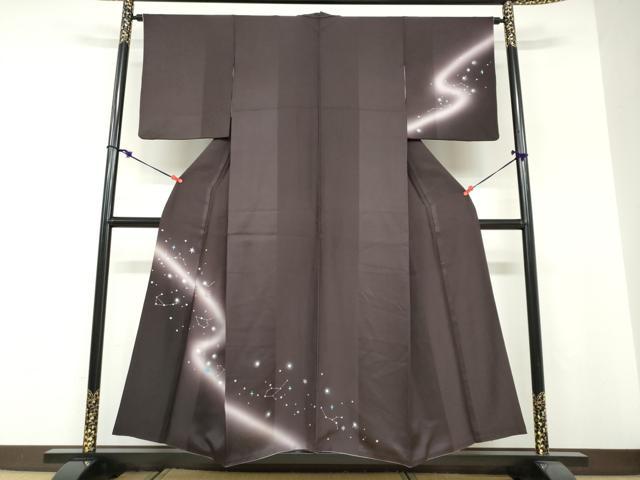 平和屋着物●訪問着 星座 暈し染め 銀彩 正絹 逸品 DABF1362ud