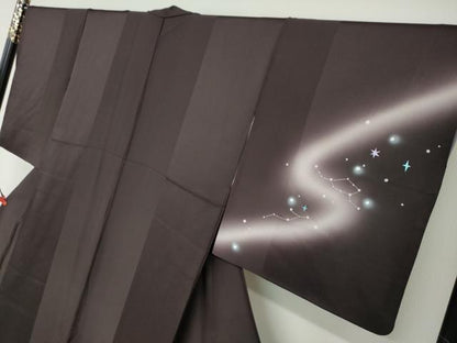 平和屋着物●訪問着 星座 暈し染め 銀彩 正絹 逸品 DABF1362ud