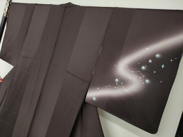 平和屋着物●訪問着 星座 暈し染め 銀彩 正絹 逸品 DABF1362ud