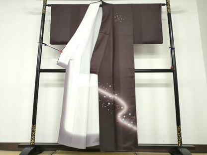 平和屋着物●訪問着 星座 暈し染め 銀彩 正絹 逸品 DABF1362ud