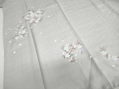 平和屋着物●訪問着　舞桜文　正絹　逸品　DABF1366ud