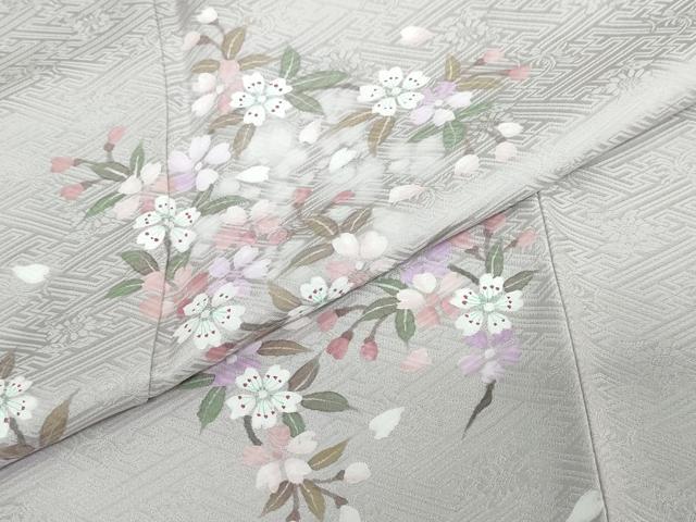 平和屋着物●訪問着　舞桜文　正絹　逸品　DABF1366ud