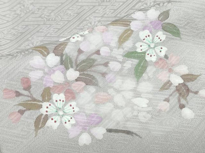 平和屋着物●訪問着　舞桜文　正絹　逸品　DABF1366ud