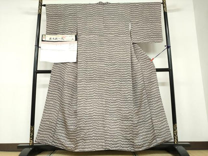 平和屋着物●江戸小紋　作家物　児玉博彫刻　抽象文様　まるやま扱い　証紙付き　伊と幸　正絹　逸品　DABF1367ud