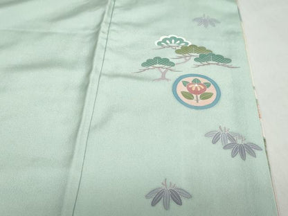 平和屋着物●訪問着　作家物　駒刺繍　雲取り草花文　暈し染め　金彩　正絹　逸品　DABF1370ud
