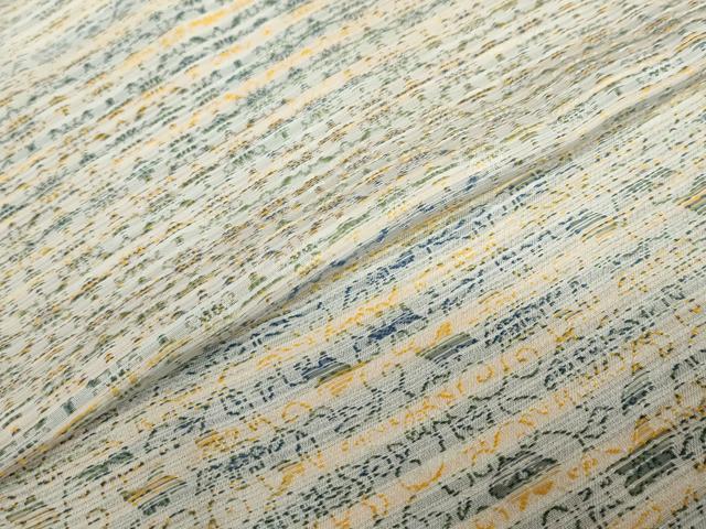 平和屋着物●上質なお召　更紗花唐草文　正絹　逸品　DABF1376ud