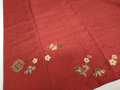 平和屋着物●豪華振袖　作家物　絞り　宝尽くし花文　金彩　正絹　逸品　DABF1377ud