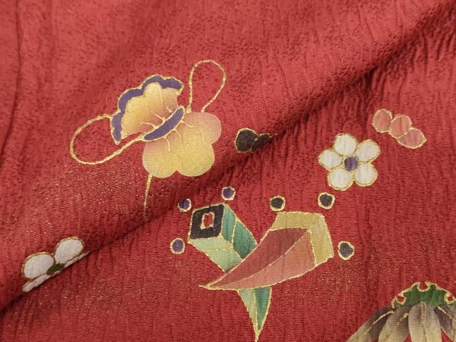 平和屋着物●豪華振袖　作家物　絞り　宝尽くし花文　金彩　正絹　逸品　DABF1377ud