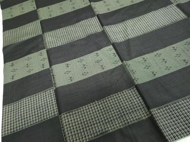 平和屋着物●上質な紬　絣文様　正絹　逸品　DABF1378ud