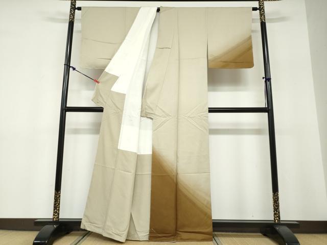 平和屋着物●染色作家　斉藤三才　訪問着　三才鳥地紋　暈し染め　正絹　逸品　未使用　DABF1379ud