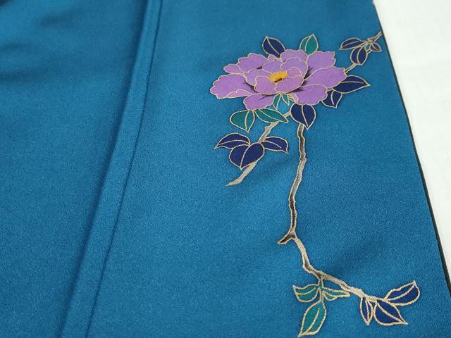 平和屋着物●染色作家 草野一騎 訪問着 枝花文 暈し染め 金彩 正絹 逸品 未使用 DABF1380ud
