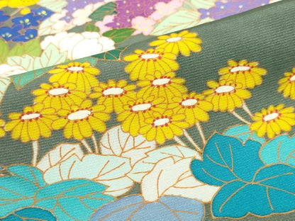 平和屋着物●豪華色留袖 草花文 正絹 逸品 DABF1383ud