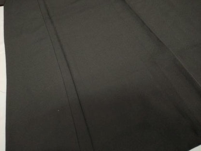 平和屋着物●男性　お召　アンサンブル　長羽織　霞地紋　黒地　正絹　逸品　DABF1386ud