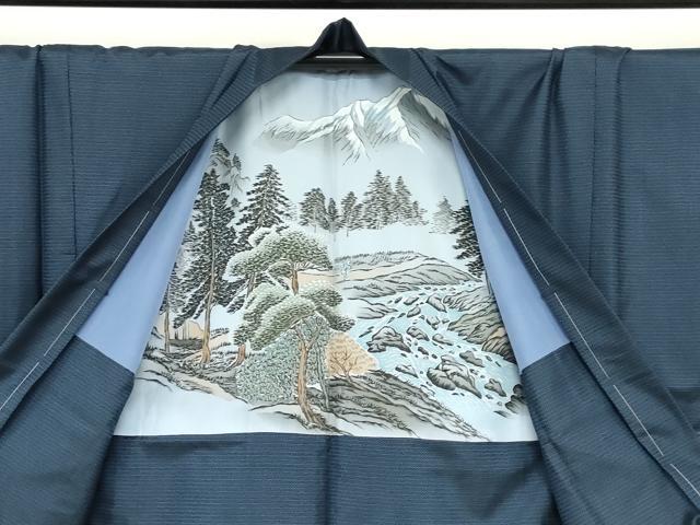 平和屋着物●男性 本場大島紬 アンサンブル 長羽織 長襦袢（袷）セット 100亀甲 総詰め キングサイズ 正絹 逸品 未使用 DABF1389ud