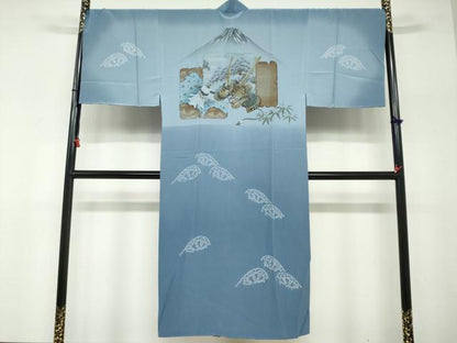 平和屋着物●男性 本場大島紬 アンサンブル 長羽織 長襦袢（袷）セット 100亀甲 総詰め キングサイズ 正絹 逸品 未使用 DABF1389ud