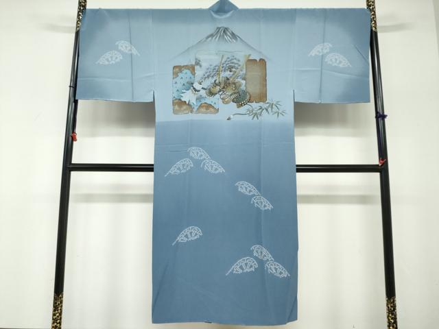 平和屋着物●男性 本場大島紬 アンサンブル 長羽織 長襦袢（袷）セット 100亀甲 総詰め キングサイズ 正絹 逸品 未使用 DABF1389ud
