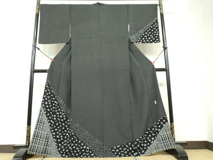 平和屋着物●訪問着 作家物 器物花文 黒地 正絹 逸品 DABF1394ud