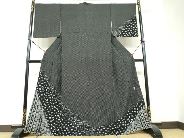 平和屋着物●訪問着 作家物 器物花文 黒地 正絹 逸品 DABF1394ud