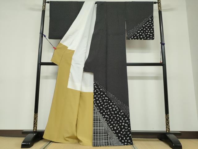 平和屋着物●訪問着 作家物 器物花文 黒地 正絹 逸品 DABF1394ud