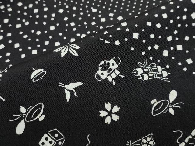 平和屋着物●訪問着 作家物 器物花文 黒地 正絹 逸品 DABF1394ud