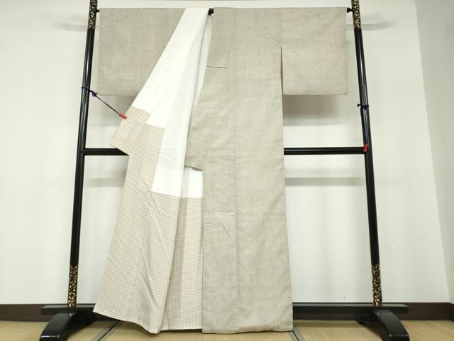 平和屋着物●上質な紬　変わり縞　正絹　逸品　DABF1399ud