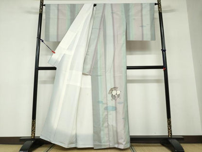 平和屋着物●日本画家　水嶋征夫　本場染大島紬　訪問着　童子遊び　正絹　逸品　DABF1403ud