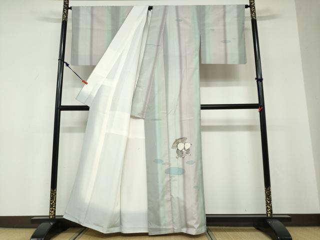 平和屋着物●日本画家　水嶋征夫　本場染大島紬　訪問着　童子遊び　正絹　逸品　DABF1403ud