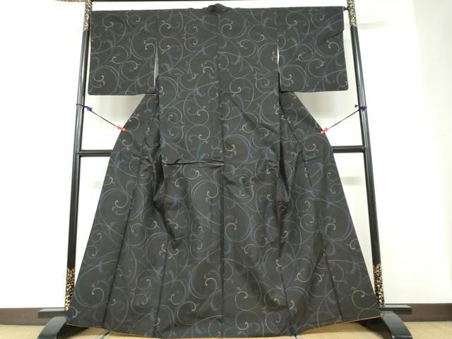 平和屋着物●本場大島紬　9マルキ　唐草文　正絹　逸品　DABF1404ud
