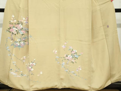 平和屋着物●本加賀友禅作家　岡本幸治　訪問着　草花文　高島屋扱い　正絹　逸品　DABF1405ud