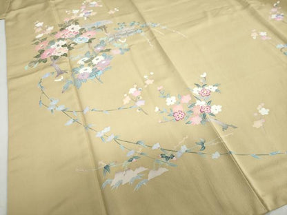 平和屋着物●本加賀友禅作家　岡本幸治　訪問着　草花文　高島屋扱い　正絹　逸品　DABF1405ud
