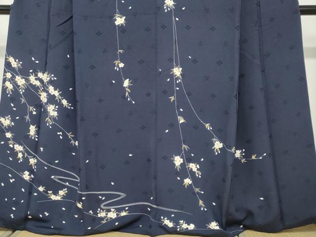 平和屋着物●訪問着　枝垂れ桜文　正絹　逸品　DABF1409ud