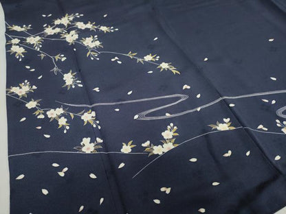 平和屋着物●訪問着　枝垂れ桜文　正絹　逸品　DABF1409ud