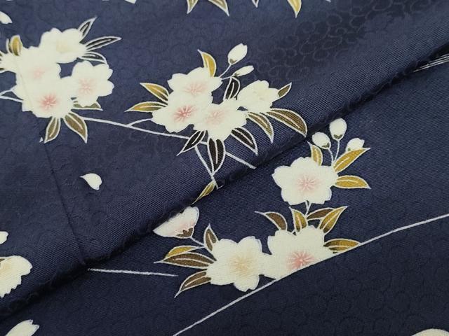 平和屋着物●訪問着　枝垂れ桜文　正絹　逸品　DABF1409ud