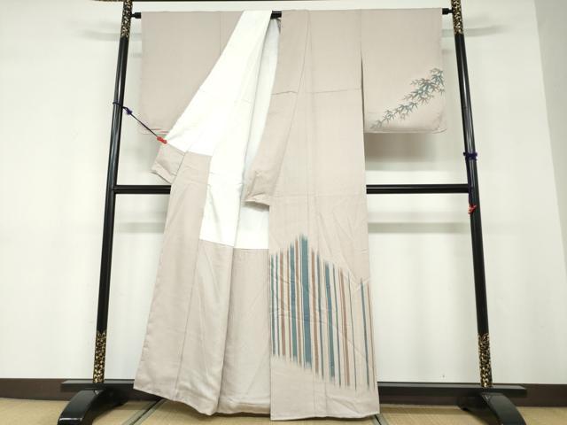 平和屋着物●訪問着　笹竹文　金糸　正絹　逸品　未使用　DABF1410ud