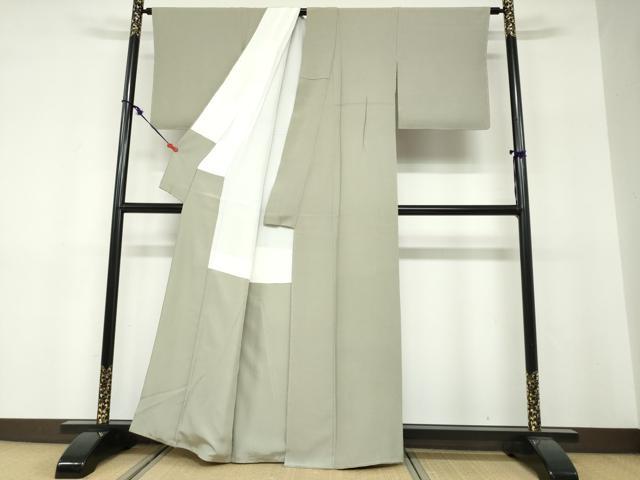 平和屋着物●上質な色無地　作家物　加賀浪漫　岩井茶色　反端付き　正絹　逸品　DABF1412ud