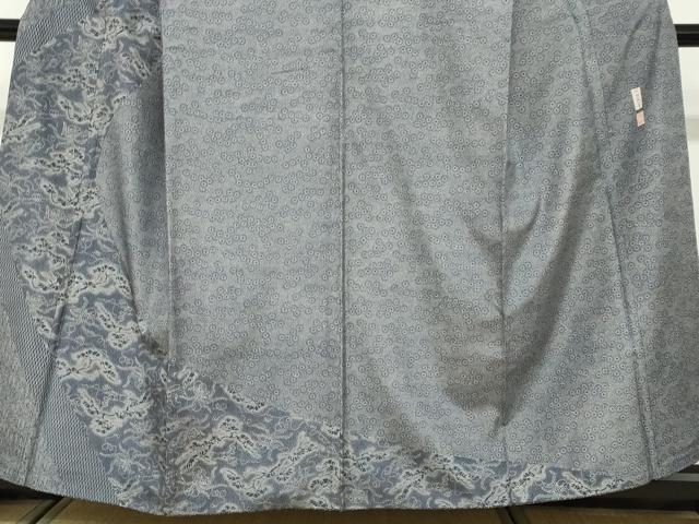 平和屋着物●二代目 川村久太郎　本場縞大島紬　訪問着　草花文　証紙付き　上村絹織物謹製　正絹　逸品　DABF1413ud